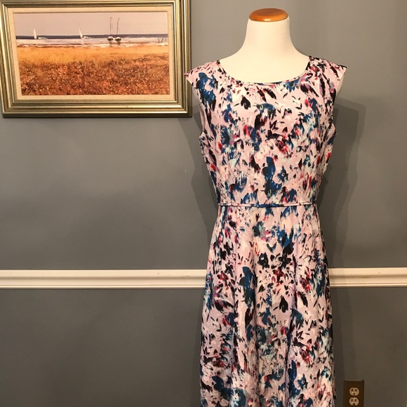 [J. Crew] Flare Dress in Watercolor Floral - Picture 1 of 3